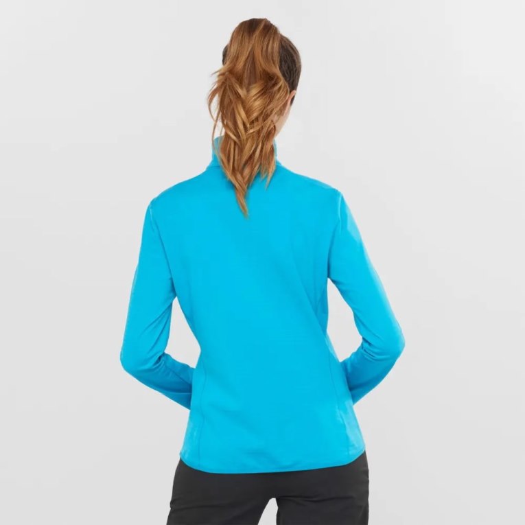 Dámské Bundy Salomon Essential Lightwarm Half Zip Tyrkysové | CZ 58JFKHN